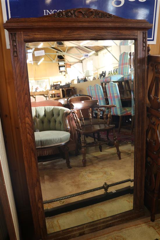 Large Edwardian shaped top rectangular wall mirror